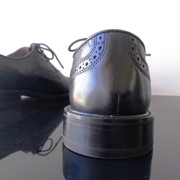 Johnston & Murphy Men\'s Daley Cap Toe in Cool Looking Black Full Grain Leather main image 4
